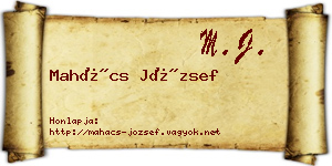 Mahács József névjegykártya